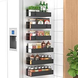 HuggieGems 6 Pack Magnetic Spice Storage Rack