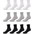 Duufin 12 Pairs Toddler Kids Crew Socks Boys Girls Socks Mid Cut Athletic Kids Socks Mid Calf Crew Socks for Kids Toddlers