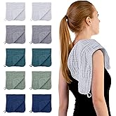 HIPHOP PANDA Muslin Burp Cloths, 10 Pack - Large 20" X10" - Ultra Absorbent and Soft 100% Cotton Baby Essentials Drool Rags and Messes for Newborn - Colorful Designs for Boy Girl, Gray Navy Fusion