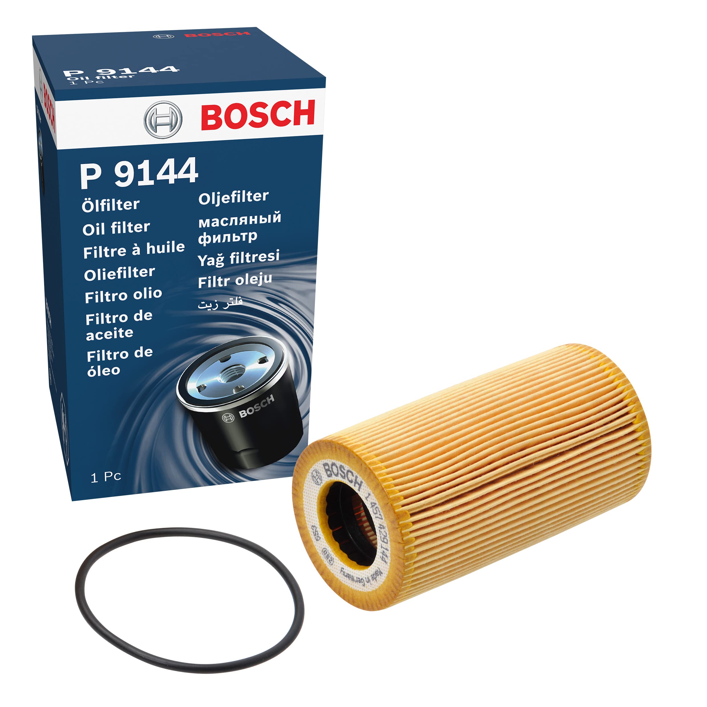 Bosch P9144 Car Oil Filter - Separates Soot and Metal Particles from Engine Oil - Provides Reliable Engine Lubrication