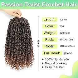 Passion Twist Crochet Hair 10Inch Passion Twist