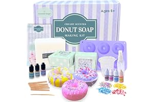Innovative Ginger DIY Donut Soap Making Craft Kit for Kids, Teens, and Adults - Fun, Easy, Creative - Large Soap Donuts - Perfect Birthday & Holiday Gift - Unique, Mess-Free, All-in-One Kit (Donut)