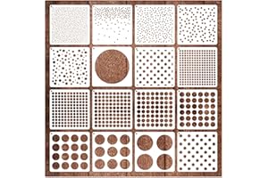 BOQON 16 Pieces Circle Stencil Bubble Geometric Craft Stencil Polka Dot Stencils Mixed Media Circle Stencils for Painting on DIY Card Making Scrapbook Paper Fabric Pillows (16 Dot)