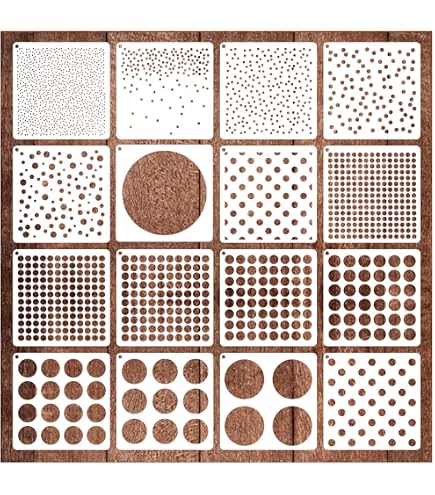 4 Pcs Polka Dot Stencils - Reusable Mylar Plastic Circle Templates For Painting On Wood, Walls, Fabric - View #5