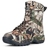 R RUNFUN Men's 8" Waterproof Hunting Boots Lightweight Insulated Camo Outdoor Boot, 400g Thinsulate