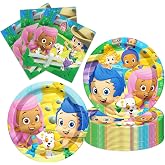 ShrooFit Guppies of Bubble Party Supplies 40pck include 20 plates, 20 napkins for the Guppies of Bubble birthday party decoration