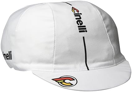 Cinelli Cap Vintage Fahrrad Rider Mützen Kappen Fixie Retro Rennrad Fahrer, RiderCaps, Stil Supercorsa weiß