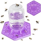 Tributary Brands Bee Feeder for Mason Jar Made of Silicone - Bee Watering Station for Garden Compatible with Regular Mouth Mason Jars (Lilac)