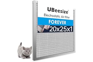 UBeesize 20x25x1 Reusable Electrostatic Air Filter HVAC AC Furnace Filter,MERV 8,Washable, Lasts a Lifetime,Permanent Air Filter,Breathe Fresher,Home And Office(Actual Size:19.75x24.65x0.82 Inch)