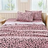 MICORAL Queen Sheet Set Pink Leopard Sheets 4PCS Printed Bed Sheets, 16" Deep Pocket, Ultra Soft &amp; Cooling Sheet, Oeko-TEX Certified, Pink Leopard