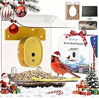 Smart Bird Feeder with Camera Solar Powered,4K Camera for Outdoors,No Subsciption,UHD Video for Live Stream,Identify10,000+ Birds with AI,Instant Alerts,Elderly-Friendly,No WiFi Needed