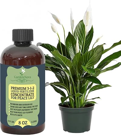 GardenNova Premium Liquid Peace Lily Fertilizer 3-1-2 8oz Indoor Plant