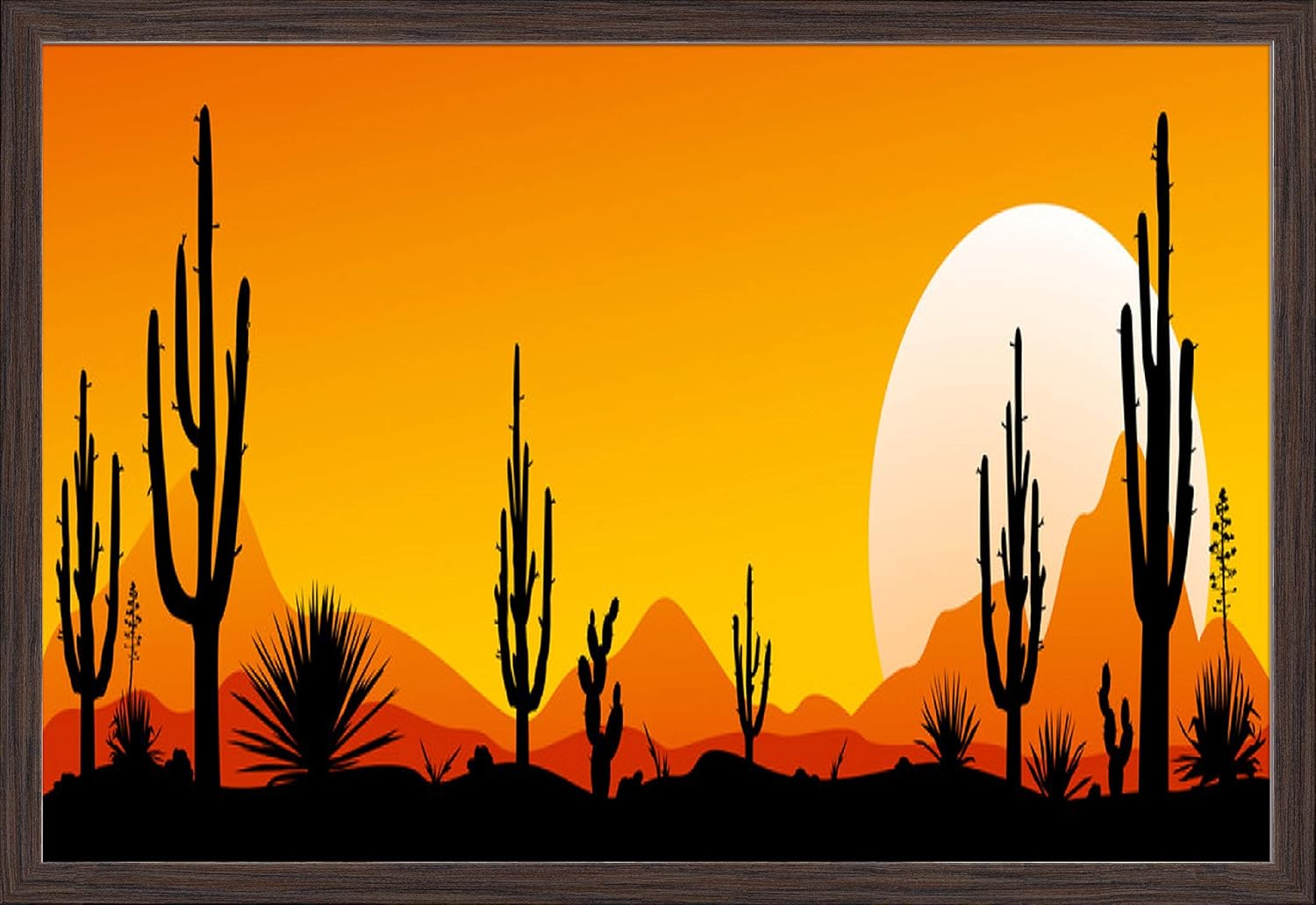 Amazon.com: Sunset over Desert Landscape Illustration A-9009748 (36x12
