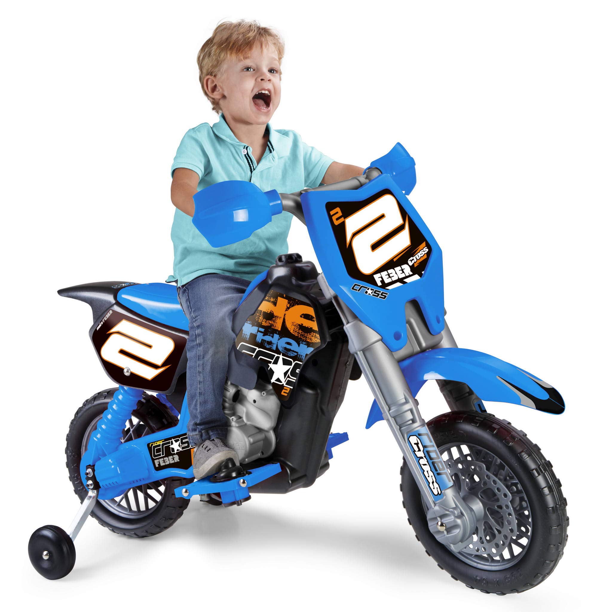 FEBER - Rider Cross 6V with helmet, eletric motorbike for kids (Famosa Toys 800012224)