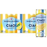 Sanpellegrino CIAO! Limoncello Sparkling Water, Real Fruit Juice, 24 Pack | Rooted in Italian heritage, this sparkling water has real fruit juice, 0g added sugar, and 5 calories per can. 24 pack.
