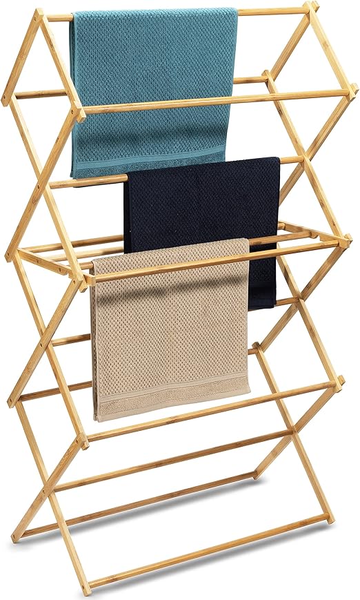 bamboo clothes drying rack