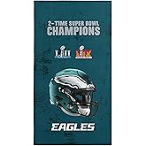 NORTHWEST NFL Philadelphia Eagles 2025 Super Bowl LIX Multi Champ Unstoppable Beach Towel 30X60 Inches