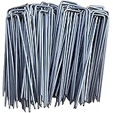 6 Inches Heavy Duty Galvanized Steel Garden Stakes Staples Securing Pegs for Securing Weed Fabric Landscape Fabric Netting Gr
