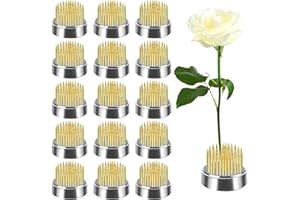 HAIABEI 16 Pcs Flower Frogs Kenzans Round Floral Pin Frogs Vase Flower Arranger Frog Floral Arrangement Pin Frog Fixed Tools Japanese Flower Holder with Rubber Gasket for Flower Arrangement Fixation(0.9inch)