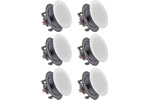 Vaiyer Set of 6 Frameless 6.5 Inch 8 Ohm 200 Watts Speakers, Flush Mount in-Wall in-Ceiling 2-Way Mid Bass Woofer Speaker - Perfect for Home, Office, Kitchen, Living Room