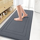 Arotive Memory Foam Bathroom Rug Mat 54x24, Ultra Soft and Absorbent Bath Mat, Machine Wash Dry, Comfortable Bath Rug Carpet for Bathroom Floor, Tub and Shower, Dark Grey