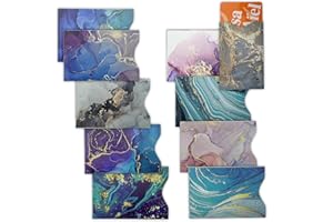 DEEZOMO 10 PCS RFID Blocking Sleeves, Credit Card Holder for Women Men Protect Cards Identity from Electronic Theft Travel Case Set (Marble Style