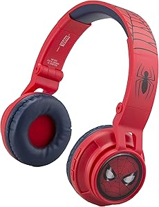 Kids Bluetooth Headphones for Kids Spiderman Far from Home Wireless Rechargeable Foldable Bluetooth Headphones with Microphone Kid Friendly Sound and Bonus Detachable Cord