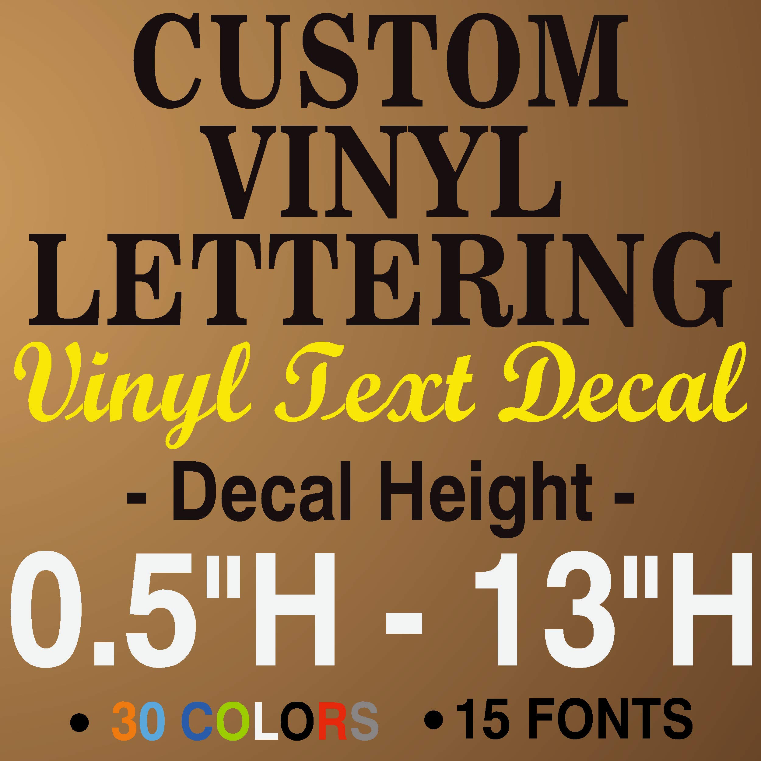 Buy JBY Graphics Custom Vinyl Lettering Decal Personalized Sticker
