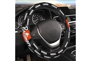 PKIHGXA Steering Wheel Cover, Universal 15 Inch Car Wheel Cover for Baseball Fans Men Women, Fit for Suvs,Trucks,Sedans,Cars