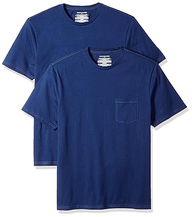 Amazon Essentials 2-Pack Regular-Fit Crew Pocket T-Shirt