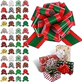 Zeyune 48 Pieces 6 Inch Christmas Pull Bows for Gift Wrapping, Gift Ribbon Wrapping Pull String Bows for Presents, Gift Baskets, Holiday Birthday Decor(Colorful,Trendy)