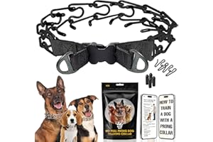 PET JETT PetJett ProTrainer Prong Collar for Dogs - Choke Collar for Dogs, Pinch Collar for Dog Adjustable No Pull Training Collar for Small Medium Large Dog - Safety Durable Stainless Steel Metal Choker Chain