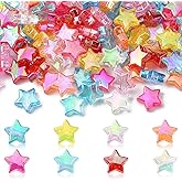 LiQunSweet 280 Pcs 8-Colors Transparent Acrylic Star AB Color Spacer Beads Charms Kit for DIY Jewelry Craft Making Necklace Bracelet Supplies - 10x4mm