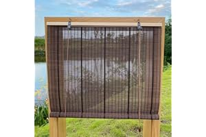 XiuXiu Bamboo Blinds Bamboo Shades Roman Bamboo Curtains Roller Shades for Interior Windows Roll Up Blinds Indoor Outdoor Patio G 45" W x 83" H