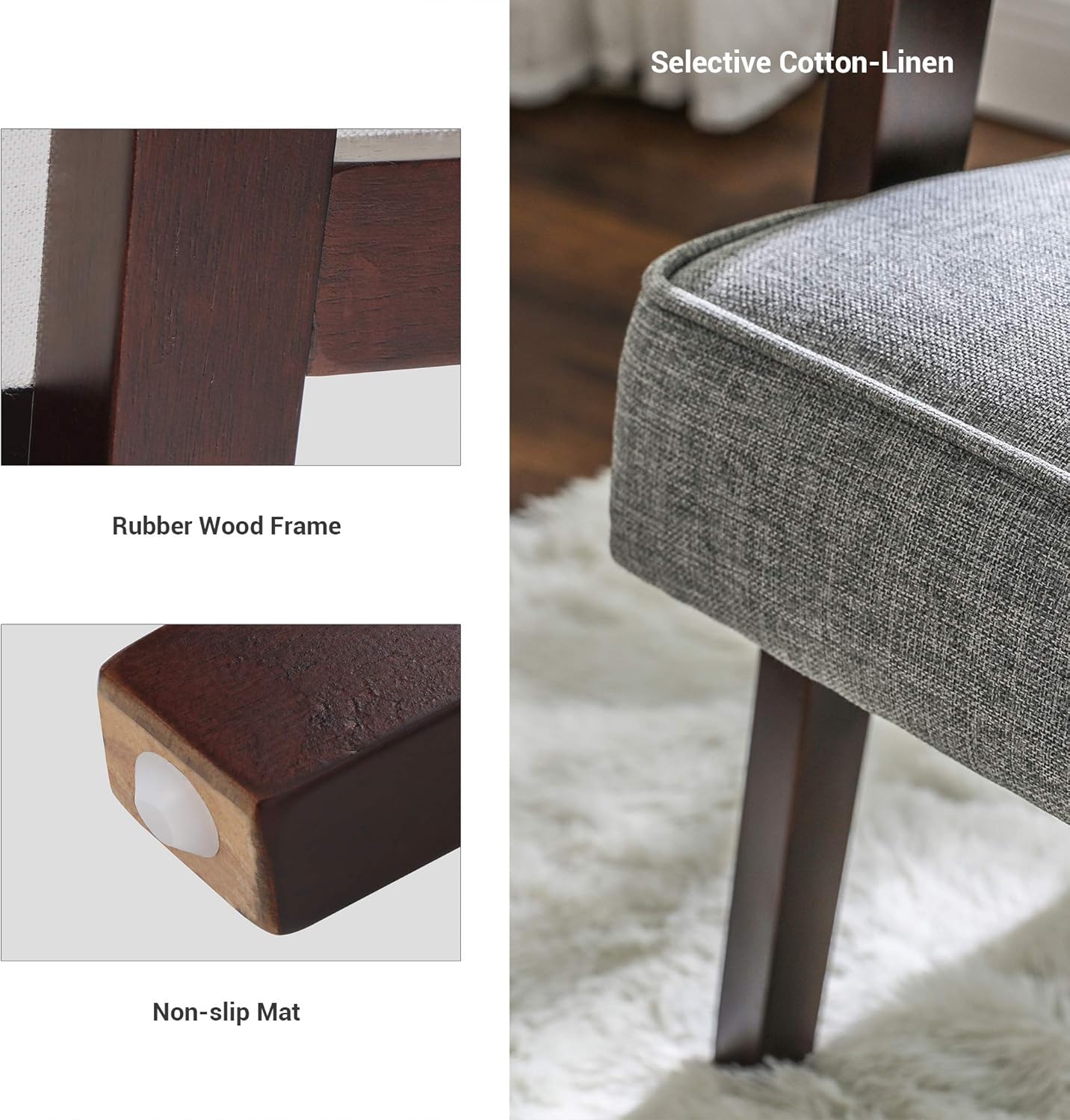 SONGMICS Leisure Chair with Solid Wood Armrest and Feet, Mid-Century Modern Accent Sofa, Upholstered Lounge Chair, for Living Room Bedroom Studio, Light Gray ULAC001G01: Kitchen & Dining