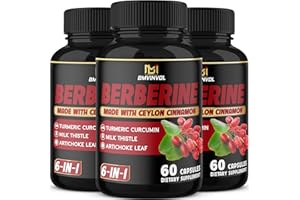 BMVINVOL 3 Packs Berberine Plus Ceylon Cinnamon | 4700mg Equivalent | 6 Month Supply Capsules | Supports Healthy Immune System, Improves Cardiovascular