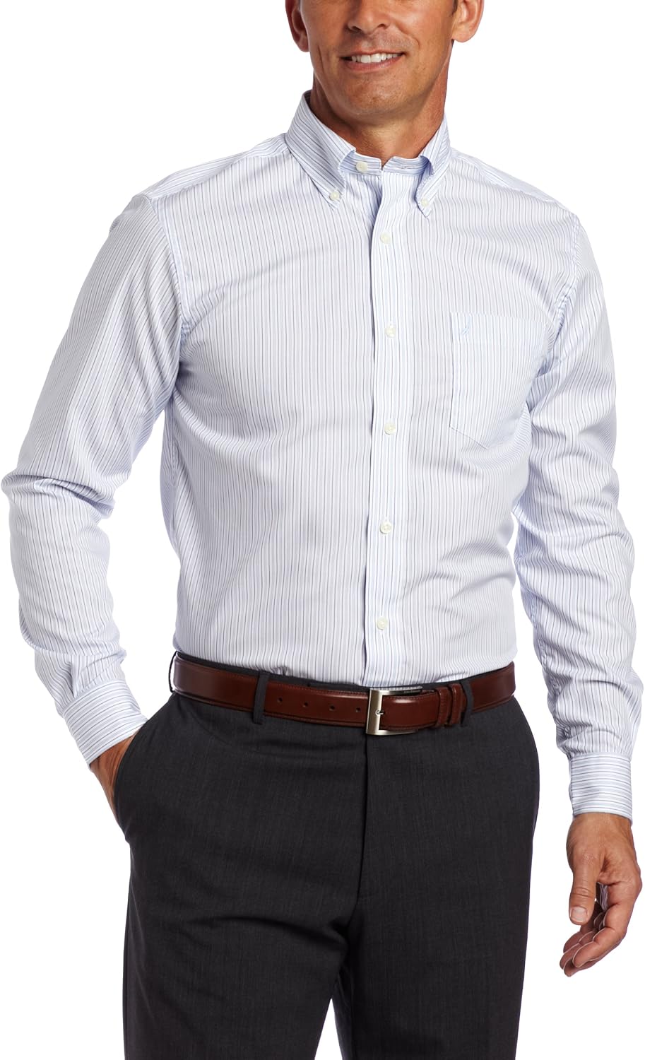 Nautica Men's Long Sleeve Multi Stripe Shirt at Amazon Men’s Clothing