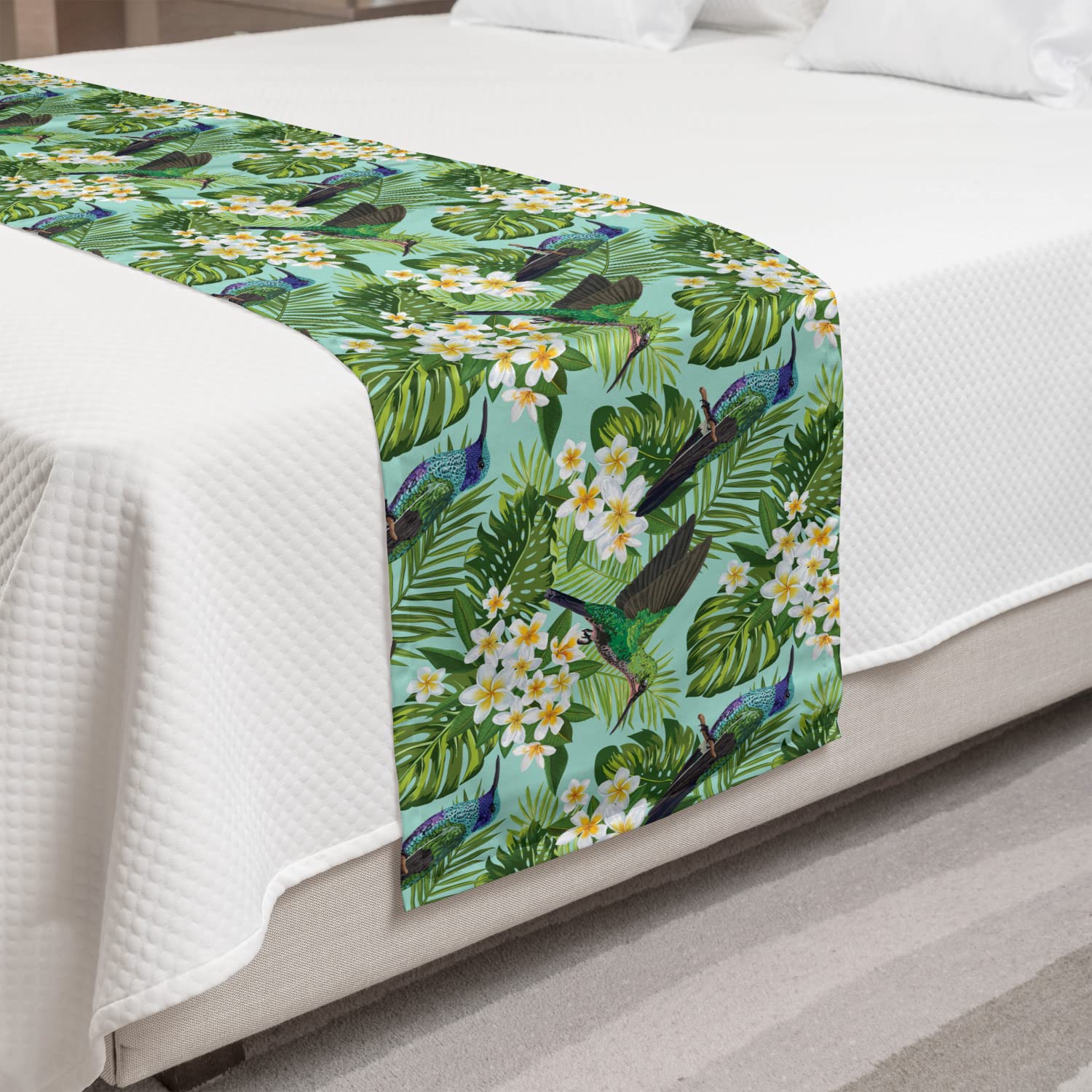 Ambesonne Tropical Bed Runner, Brazilian Rainforest