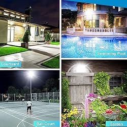 100W LED Outdoor Flood Light, 2 Pack 8000LM Plug in
