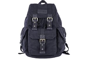 Gootium 21101GRY-S Specially High-Density Thick Canvas Backpack Rucksack, Black Small