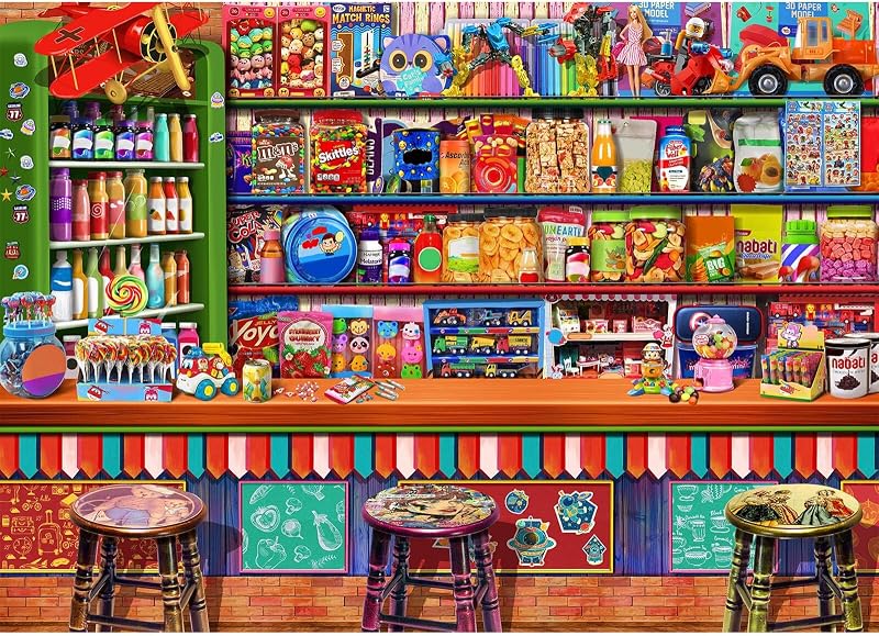 HUADADA Jigsaw Puzzle 1000 Pieces Candy Shop Educational Home Decor