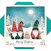 Merry Little Gnomes, Christmas Quilling Card - Unique Dedicated Handmade, Design Greeting Card for all occasion