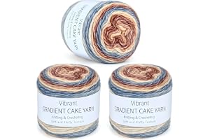 Aeelike Cake Yarn for Crocheting, Soft Ombre Crochet Yarn, Khaki Gradient | 3 PCS #3 Light weight 100g(3.52oz) 245m( 267yards), 60% Cotton Blend Gradient Yarn for Blanket Scarves DIY Crafts, Ideal Gift