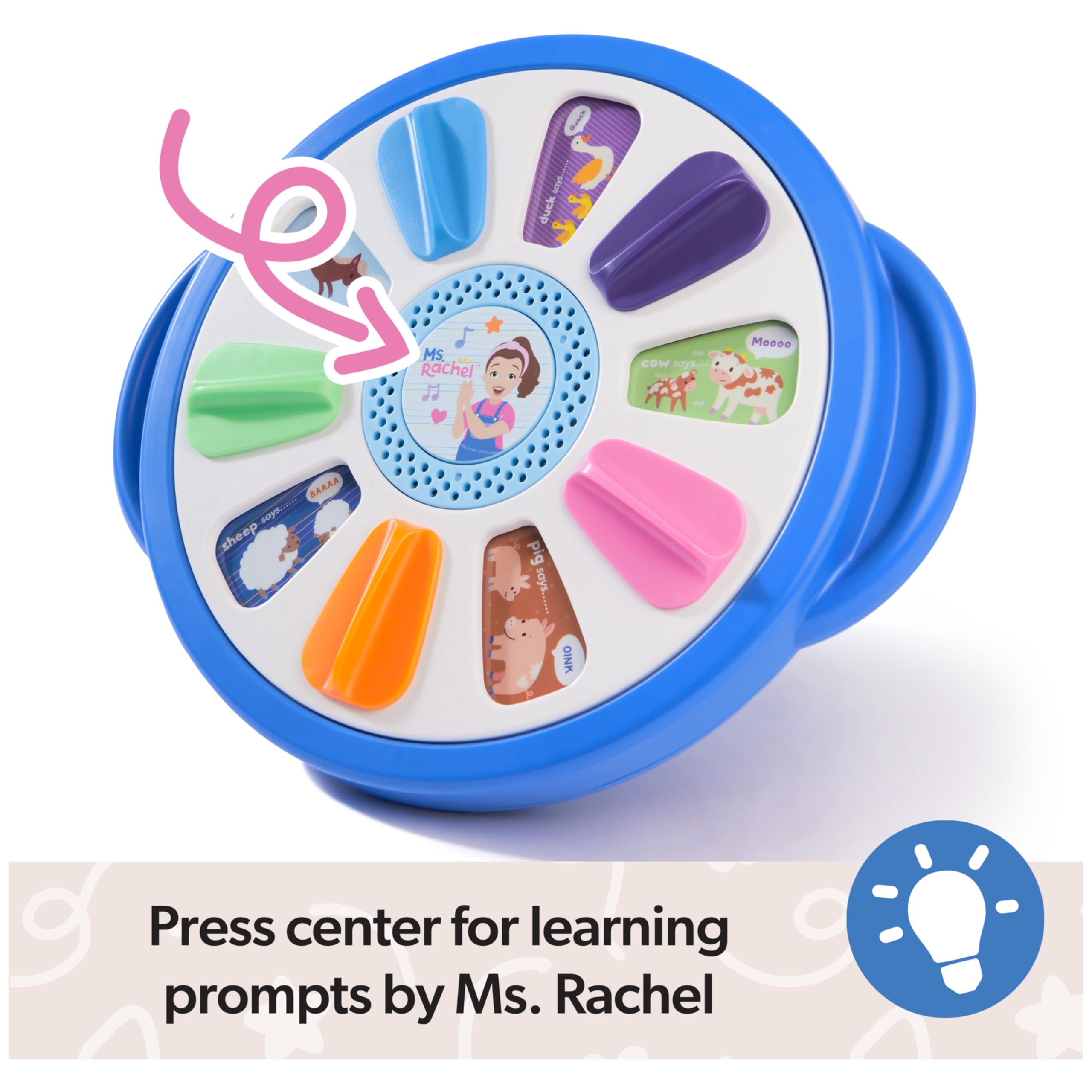 Ms. Rachel Official Spin Along Learning Wheel with 3 Learning Play Modes, Educational Toys & Toddler Toys for Girls & Boys Ages 1-3+