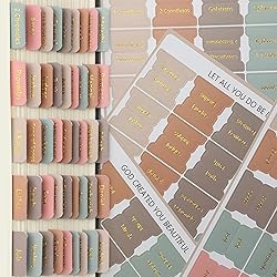 Mr. Pen- Bible Tabs, 75 Tabs, Spring Palette, Gold