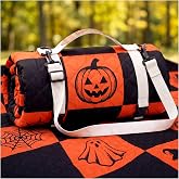 Genovega Waterproof Picnic Blanket Beach Mat Outdoor Outside Rug Floor Carpet Extra Large Foldable Sandproof Autumn Decor Halloween Decoration Outdoor Thanksgiving Essentials Fall Party Stuff Orange