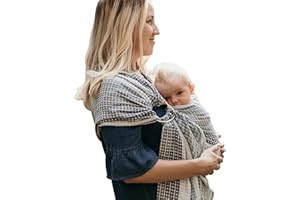 Hip Baby Wrap Ring Sling Baby Carrier for Infants and Toddlers - 100% Soft Cotton Baby Wraps Carrier for Babies 8-35 lbs - Perfect Baby Shower Gifts Moms and Dads - Nursing Cover (Moon Honeycomb)