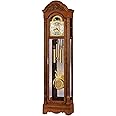 Howard Miller Morel Floor Clock II, Yorkshire Finish & Arched Bonnet Pediment with Cable Driven, Single-Chime Movement Arabic Numerals Grandfather Clocks Best for Bedroom & Living Room
