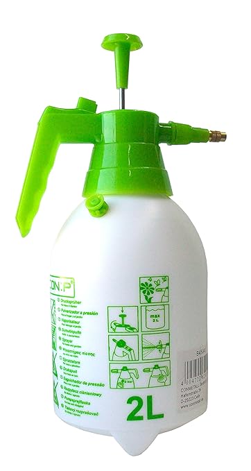 CON:P Sprüher Gartendrucksprüher, 2 L mit stabilem Druckbehälter und verstellbare Messingdüse, Mehrfarbig