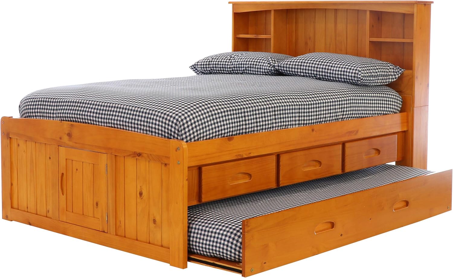 Amazon Com Deco 79 Full Bookcase Captains Bed With 3 Drawers And